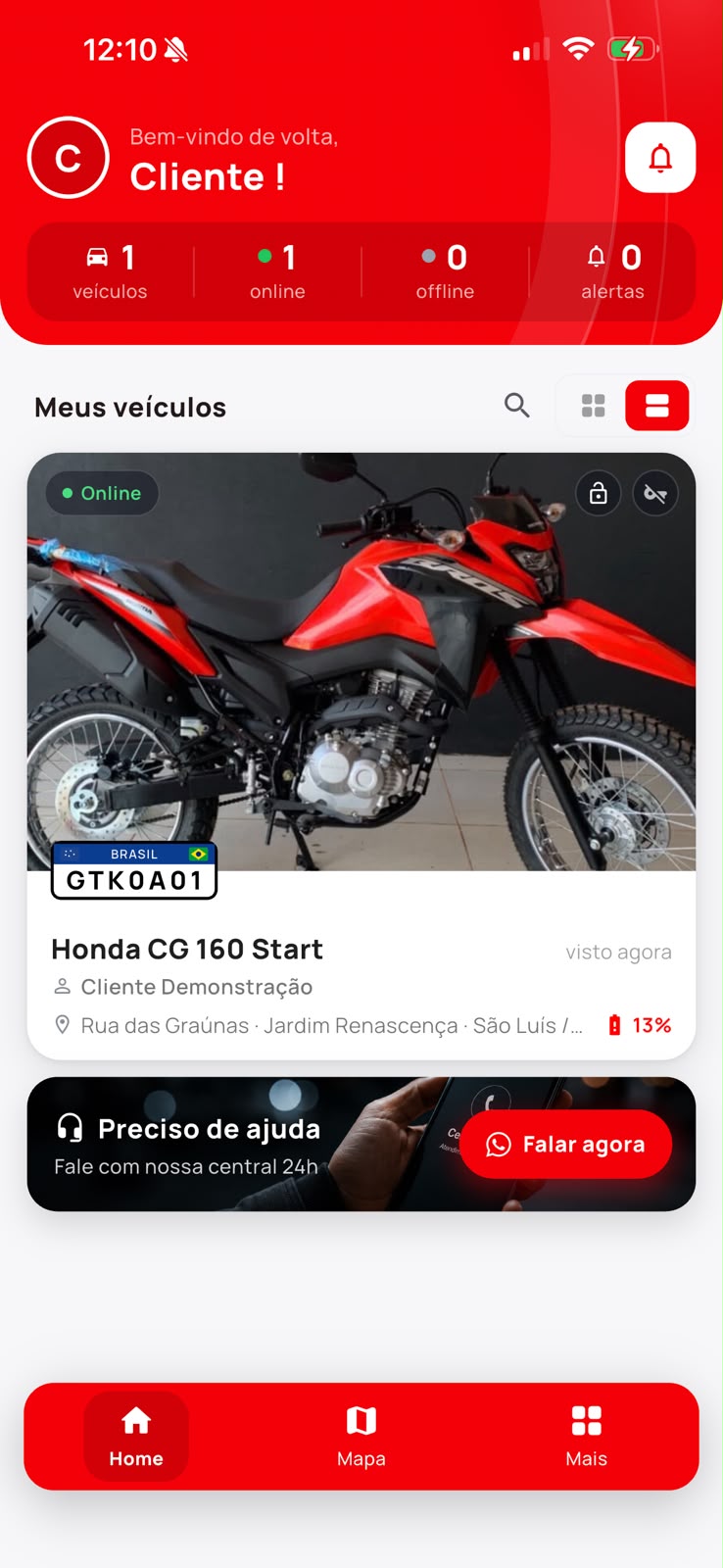 App do cliente com a sua marca